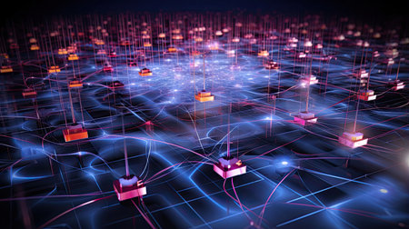 Quantum annealing process converging to optimal solutions unlocking quantum optimization capabilities.の素材