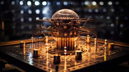 Quantum algorithms executed on quantum hardware unlocking unprecedented computational power.の素材