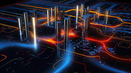 Quantum annealing process converging to optimal solutions unlocking quantum optimization capabilities.の素材