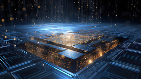 Quantum computing's impact on finance optimizing complex financial models and simulations.の素材