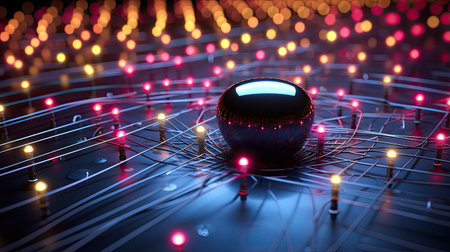 Quantum error correction ensuring reliable qubit operations maintaining quantum state stability.の素材