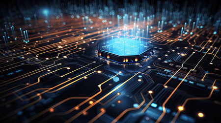 Quantum computing's impact on finance optimizing complex financial models and simulations.の素材