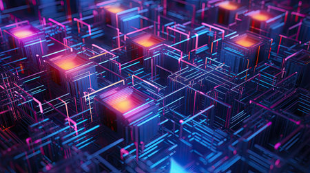 Quantum algorithms executed on quantum hardware unveiling new frontiers in computation.の素材