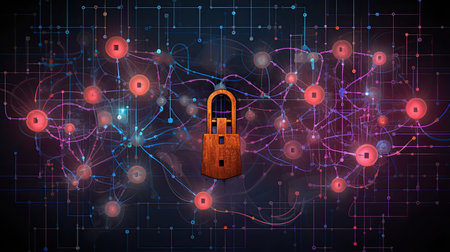 Quantum encryption keys generated through entanglement ensuring communication privacy.の素材