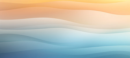Soothing abstract backdrop with flowing lines, colored in delicate shades of light orange and blueの素材