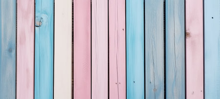 Wooden fence with pastel colorsの素材
