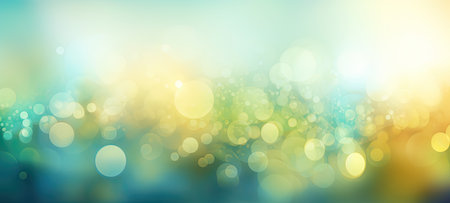 Abstract blurred background in green, blue and yellow colorsの素材
