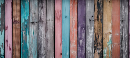 colorful wood planks backgroundの素材