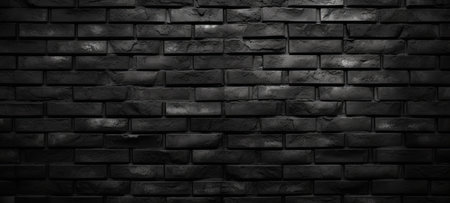 black brick wall texture with a light shining through itの素材