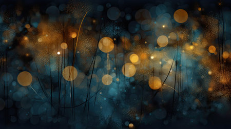 Abstract background with golden lights and particlesの素材