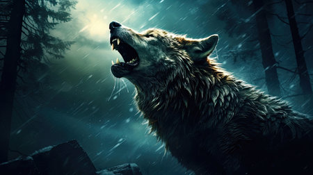 Werewolf Howling at the Moonの素材