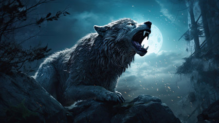 Werewolf Howling at the Moonの素材
