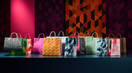 Dynamic Display of Shopping Bags with Distinct Patternsの素材