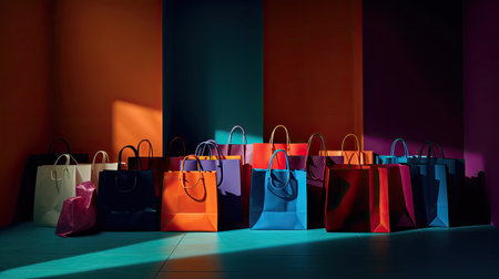 Bold and Vivacious Shopping Bags: An Inviting Visual Displayの素材