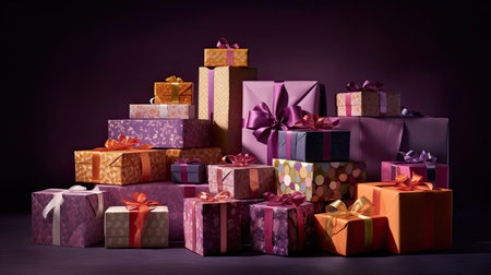 Elegantly Wrapped Gift Boxes Promising a Joyous Celebrationの素材