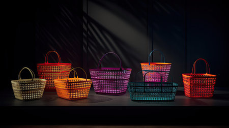 Colorful Shopping Basketsの素材