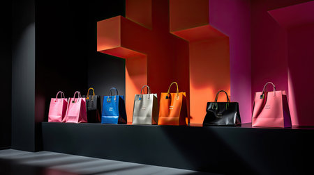 Striking Arrangement of Unique Shopping Bagsの素材