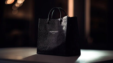 Stylish Shopping Bag Close-Up with Blank Price Tagの素材