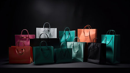 Visually Engaging Display of Unique Shopping Bagsの素材