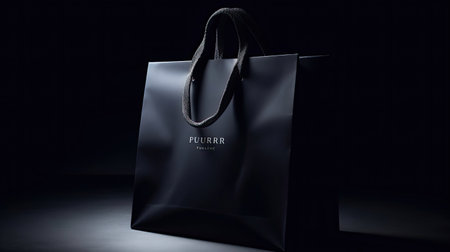 Exquisite Shopping Bag Close-Up with Blank Price Tagの素材