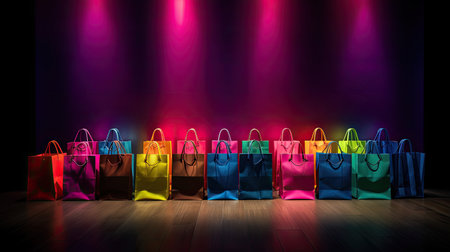 Display of Captivating and Vibrant Shopping Bagsの素材