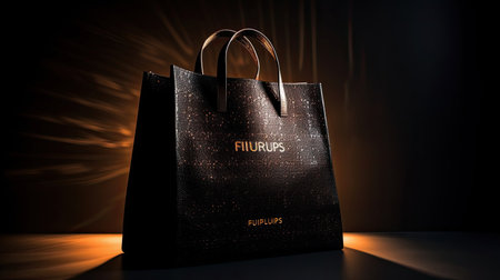 Elegant Close-Up of a Stylish Shopping Bagの素材
