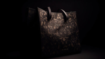 Intricate Shopping Bag Close-Up Against Studio Backdropの素材