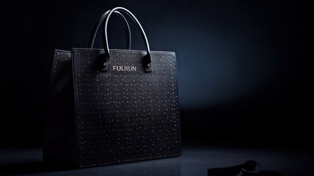 Stylish Shopping Bag Close-Up in Studio Settingの素材