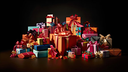 Celebratory Array of Theme-Adorned Gift Boxesの素材