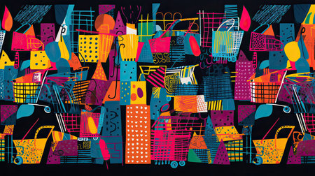 Bold and Colorful Black Friday Shoppingの素材