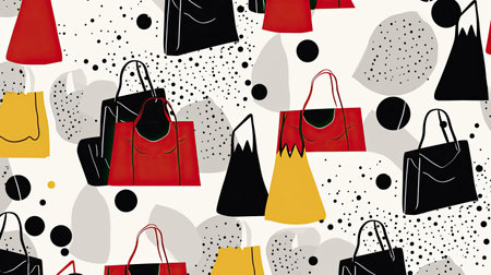 Simple Black and White Bags on Whiteの素材