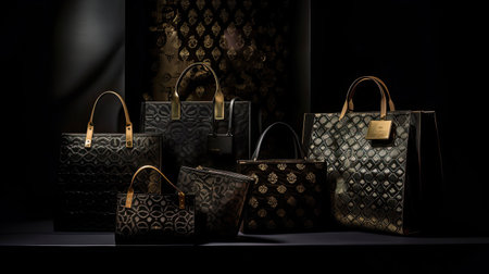 Luxurious Shopping Bags with Metallic Accentsの素材