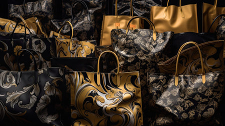 Opulent Shopping Bags with Gold Accentsの素材