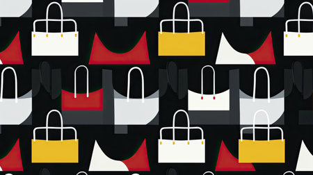 Clean White Shopping Bags on Sleek Blackの素材