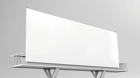 A sharp mockup of a billboard with customizable advertisement isolated on white background top view.の素材
