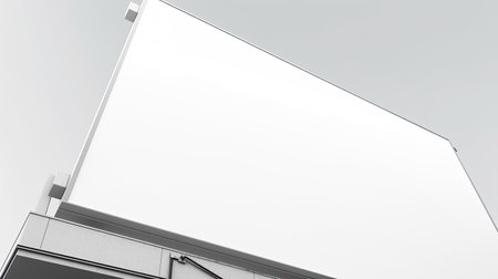 A sharp mockup of a billboard with customizable advertisement isolated on white background top view.の素材