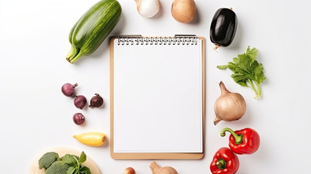 A high-quality mockup of a shopping list with editable text isolated on white background top view.の素材