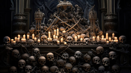 Skulls Adorning an Altar of Bonesの素材