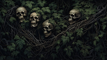 Skulls in the Grasp of Haunted Vinesの素材