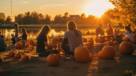 Pumpkin Carving Workshop at Sunsetの素材