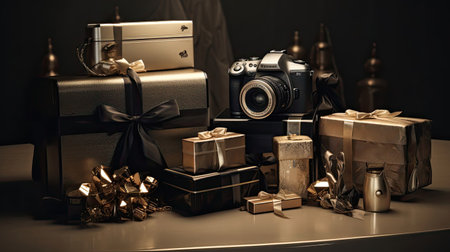 High-End Fashion Podium in Muted Goldの素材