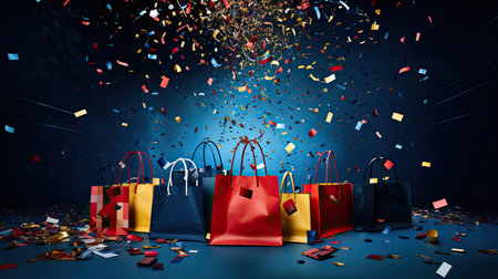 Bold primary color gift bags arrangementの素材