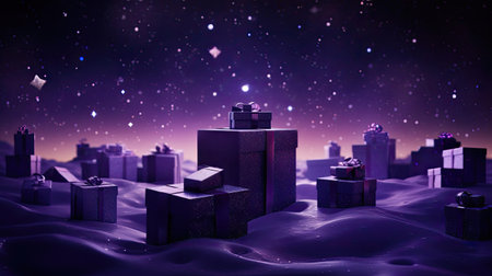 Galactic Gift Boxes Amidst Starsの素材