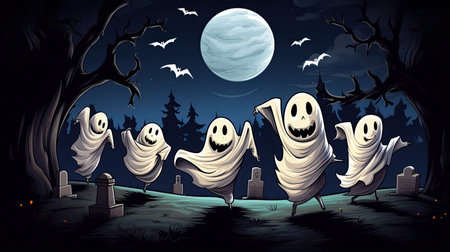 Playful Halloween Ghostsの素材