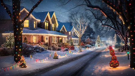 Magical Holiday Illumination Colorful Festive Lightsの素材