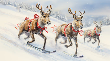 Skiing Reindeer: Race to the Finish Lineの素材