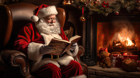Santa with Wish List by Cozy Firelightの素材