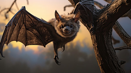 Realistic Bat Hanging Poseの素材