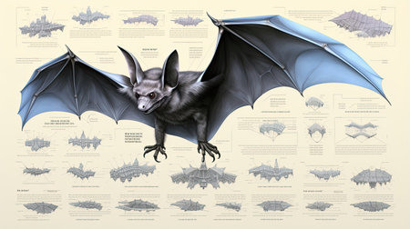 Realistic Bat Anatomy Diagramの素材