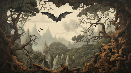 Realistic Bat in Natural Habitatの素材